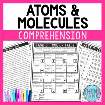 Atoms and Molecules Comprehension Challenge - Close Reading - Chemistry