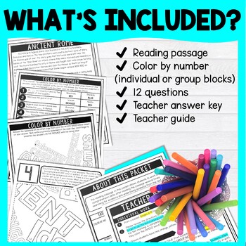 Ancient Rome Color by Number - Close Reading & Text Marking - Image 2