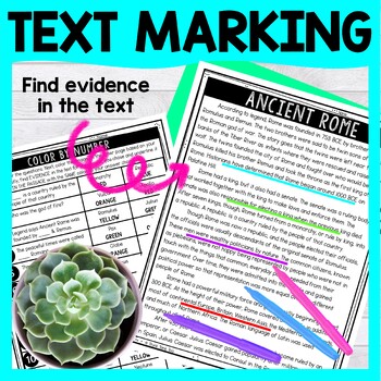 Ancient Rome Color by Number - Close Reading & Text Marking - Image 4