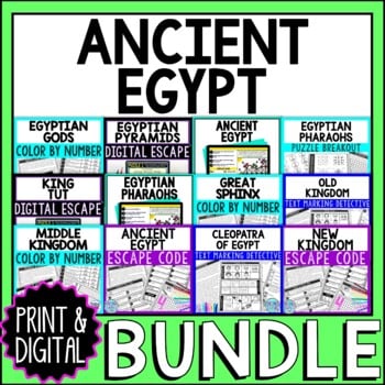 Ancient Egypt BUNDLE - Escape Room - Reading Comprehension - Text Marking