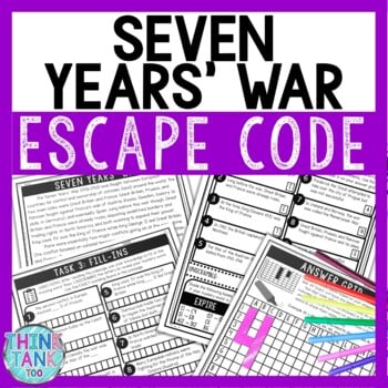 Seven Years' War Comprehension Code Escape Room - Close Reading