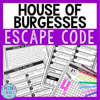 House of Burgesses Comprehension Code Escape Room - Close Reading
