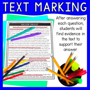 Galileo Galilei Text Marking Detective Mystery - Reading Passage - Astronomy - Image 4