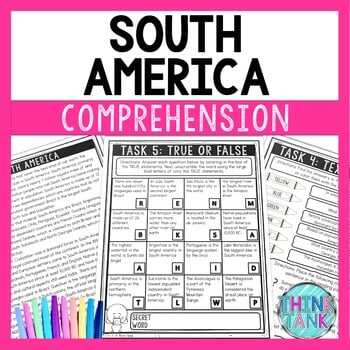 South America Comprehension Challenge - Close Reading - World Geography