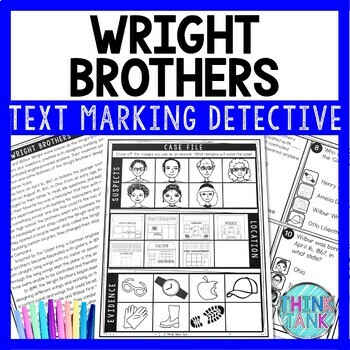 Wright Brothers Text Marking Detective Mystery - Reading Passage
