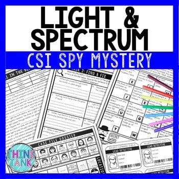 Light and Spectrum Reading Comprehension CSI Spy Mystery - Close Reading