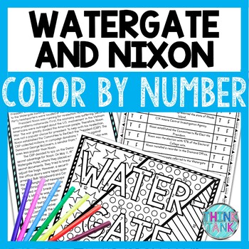 Watergate and Nixon Color by Number, Reading Passage and Text Marking