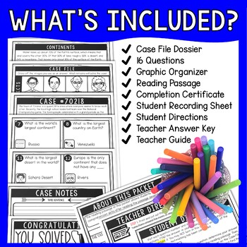 Continents Text Marking Detective Mystery - Reading Passage - World Geography - Image 2