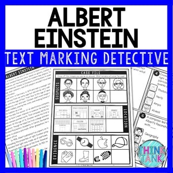 Albert Einstein Text Marking Detective Mystery - Reading Passage - Physics