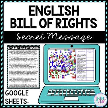 English Bill of Rights Secret Message Activity for Google Sheets™
