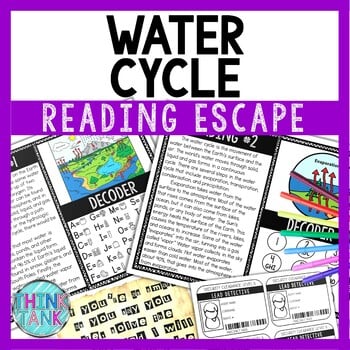 Water Cycle Reading Comprehension and Puzzle Escape Room - Earth Science