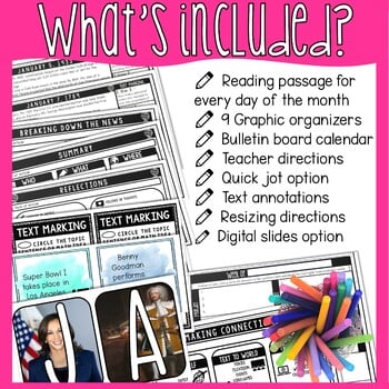 JANUARY On This Day History Reading Passages and Bulletin Board - Nonfiction - Image 2