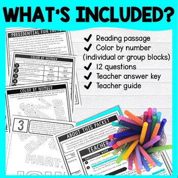 Presidential Fun Facts Color by Number - Close Reading & Text Marking - Image 2