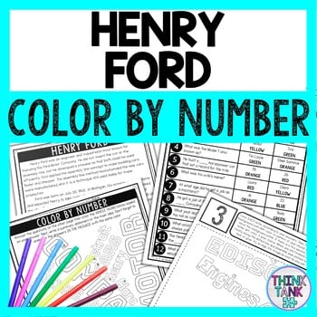 Henry Ford Color by Number - Close Reading & Text Marking - Assembly Line