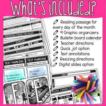 FEBRUARY On This Day History Reading Passages and Bulletin Board - Nonfiction - Image 2