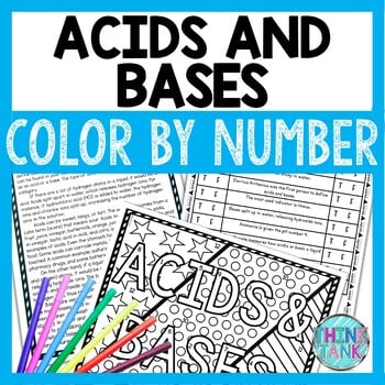 Acids and Bases Color by Number, Reading Passage and Text Marking