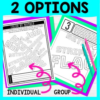 Betsy Ross Color by Number - Close Reading & Text Marking - American Flag - Image 2