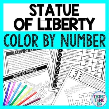 Statue of Liberty Color by Number - Close Reading & Text Marking