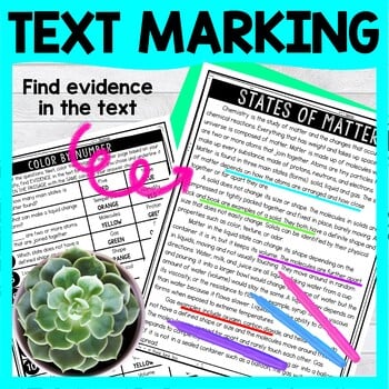 States of Matter Color by Number - Close Reading & Text Marking - Image 4