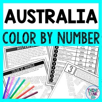 Australia Color by Number - Close Reading & Text Marking