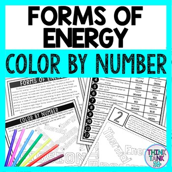 Forms of Energy Color by Number - Close Reading & Text Marking
