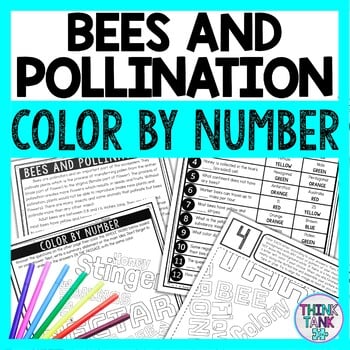 Bees and Pollination Color by Number - Close Reading & Text Marking