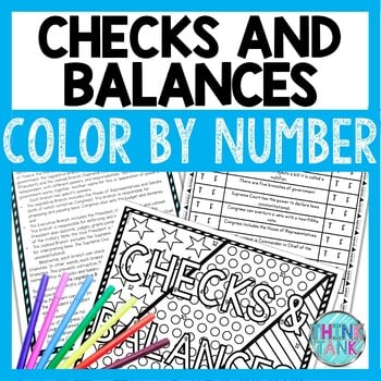 Checks and Balances Color by Number, Reading Passage and Text Marking