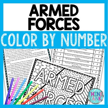 U.S. Armed Forces Color by Number, Reading Passage and Text Marking
