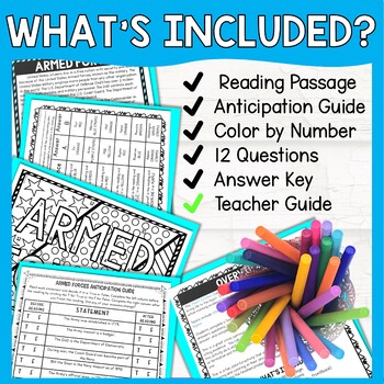 U.S. Armed Forces Color by Number, Reading Passage and Text Marking - Image 2