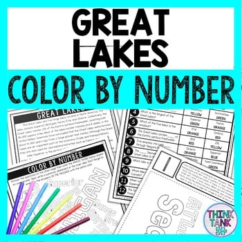 Great Lakes Color by Number - Close Reading & Text Marking - Geography