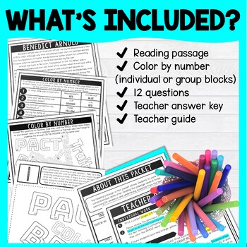 Benedict Arnold Color by Number - Close Reading & Text Marking - Image 2