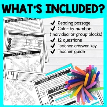 Atoms and Molecules Color by Number - Close Reading & Text Marking - Image 2