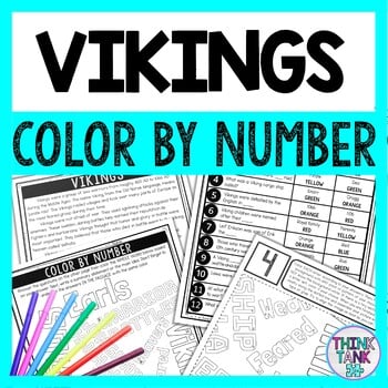 Vikings Color by Number - Close Reading & Text Marking - Middle Ages