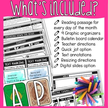 APRIL On This Day History Reading Passages and Bulletin Board - Nonfiction - Image 2