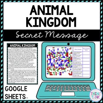 Animal Kingdom Secret Message Activity for Google Sheets™