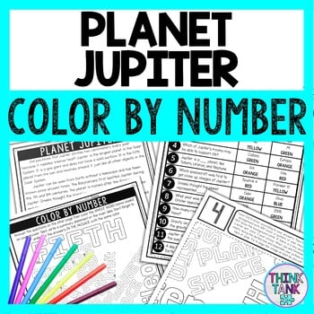 Planet Jupiter Color by Number - Close Reading & Text Marking - Solar System