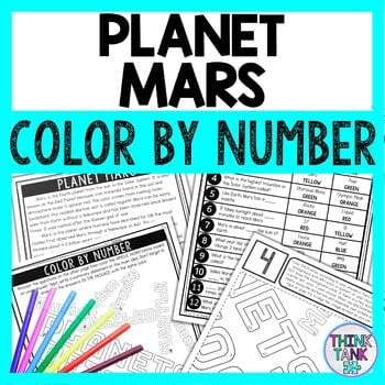 Planet Mars Color by Number - Close Reading & Text Marking - Solar System