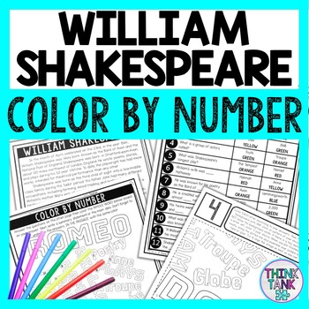 William Shakespeare Color by Number - Close Reading & Text Marking