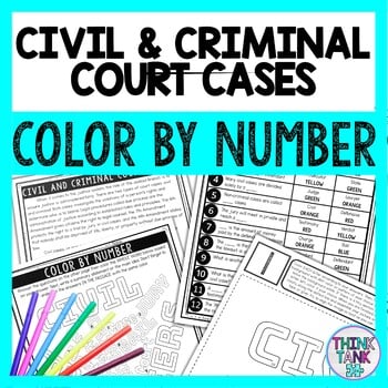 Civil and Criminal Court Cases Color by Number - Close Reading & Text Marking