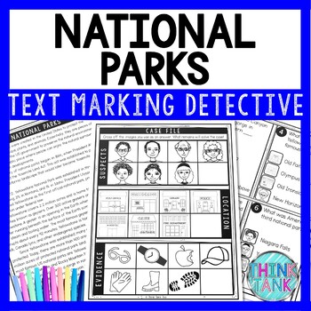 National Parks Text Marking Detective Mystery - Reading Passage