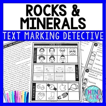 Rocks and Minerals Text Marking Detective Mystery - Reading Passage