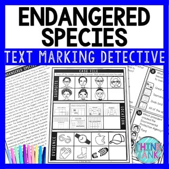 Endangered Species Text Marking Detective Mystery - Reading Passage