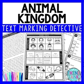 Animal Kingdom Text Marking Detective Mystery - Reading Passage