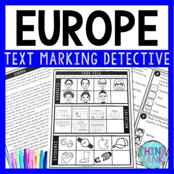 Europe Text Marking Detective Mystery - Reading Passage - World Geography