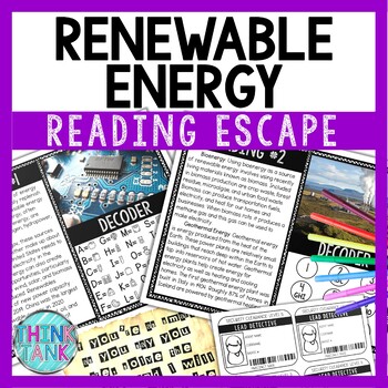 Renewable Energy Reading Comprehension and Puzzle Escape Room - Earth Science