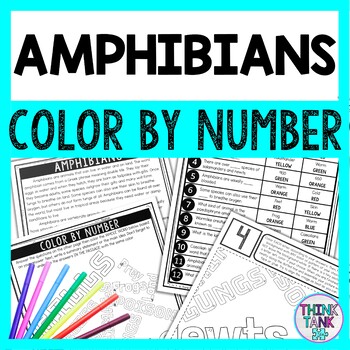 Amphibians Color by Number - Close Reading & Text Marking