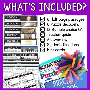 Alexander Hamilton Reading Comprehension and Puzzle Escape Room - Image 3