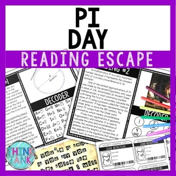 Pi Day Reading Comprehension and Puzzle Escape Room - March 14