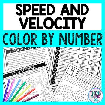 Speed and Velocity Color by Number - Close Reading & Text Marking