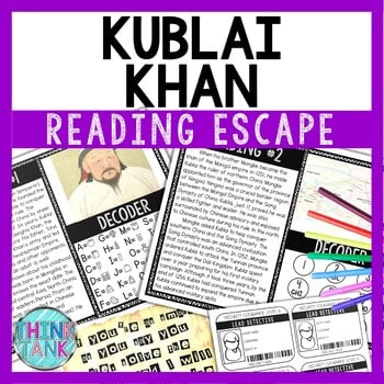 Kublai Khan Reading Comprehension and Puzzle Escape Room - Ancient China